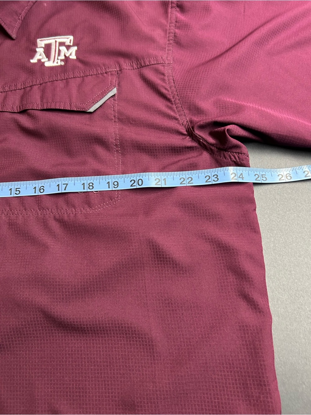 Texas A&M Aggies Performance Fishing Shirt, Maroon, Large, Vented back - Picture 5 of 6